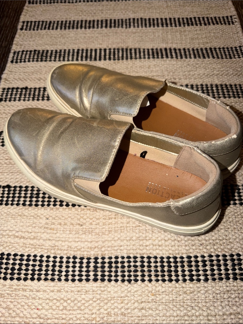 Reaction Kenneth Cole Metallic Gold Slip-On Loafers